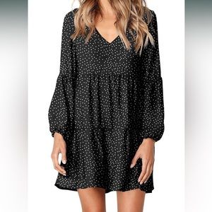 Black Polka Dot Swing Dress